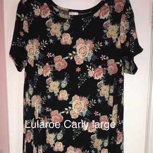 LulaRoe Carly Large Black Floral